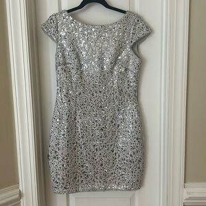Sequin Short Sleeve Cocktail Dress